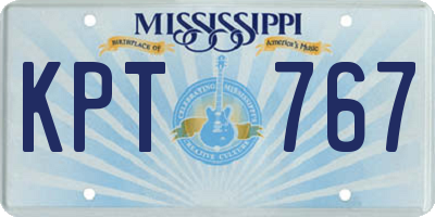 MS license plate KPT767