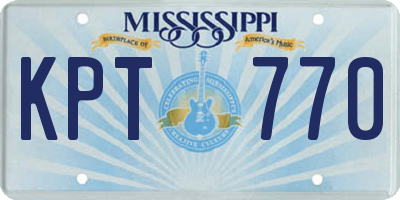 MS license plate KPT770