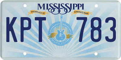 MS license plate KPT783