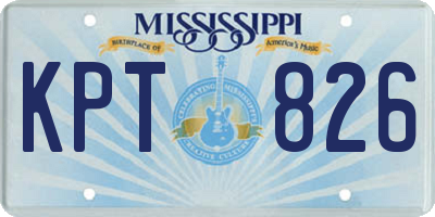 MS license plate KPT826