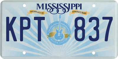 MS license plate KPT837