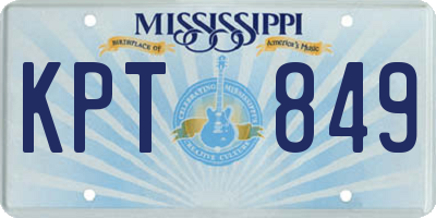 MS license plate KPT849
