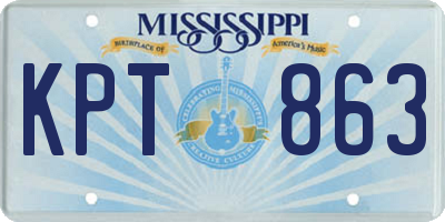 MS license plate KPT863