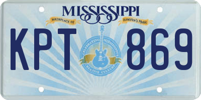 MS license plate KPT869