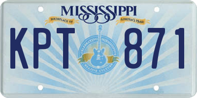 MS license plate KPT871