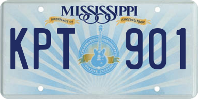 MS license plate KPT901