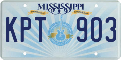 MS license plate KPT903