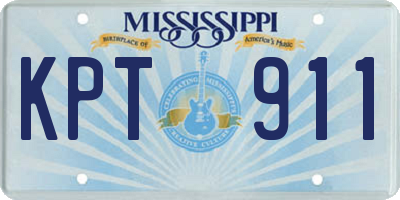 MS license plate KPT911
