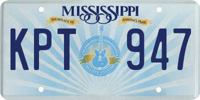 MS license plate KPT947
