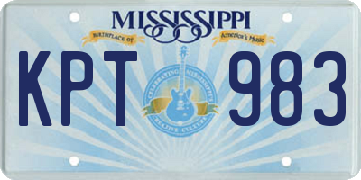 MS license plate KPT983