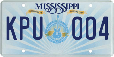 MS license plate KPU004