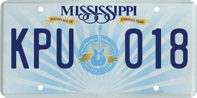 MS license plate KPU018