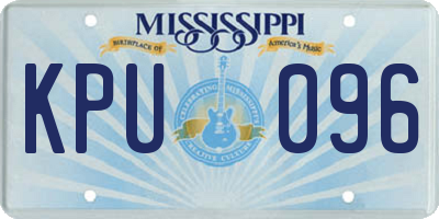 MS license plate KPU096