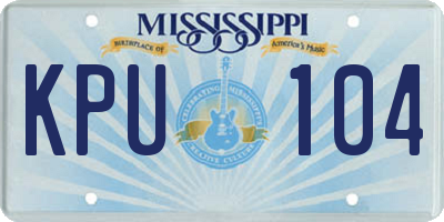 MS license plate KPU104