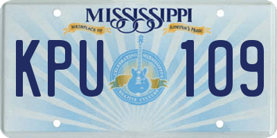 MS license plate KPU109