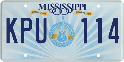 MS license plate KPU114