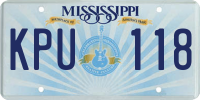MS license plate KPU118