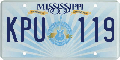 MS license plate KPU119