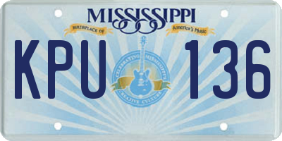 MS license plate KPU136