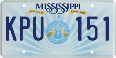 MS license plate KPU151