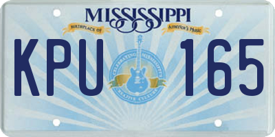 MS license plate KPU165