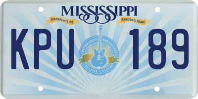 MS license plate KPU189