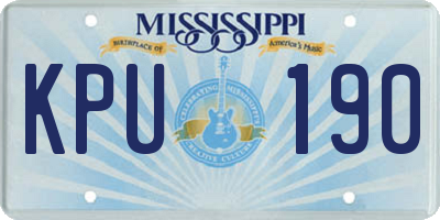 MS license plate KPU190