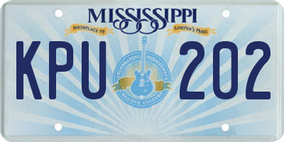 MS license plate KPU202