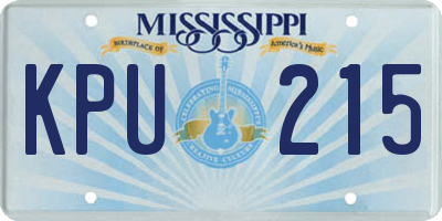 MS license plate KPU215