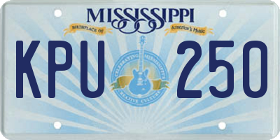 MS license plate KPU250