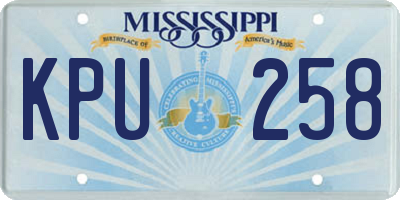 MS license plate KPU258