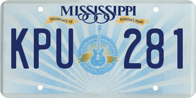 MS license plate KPU281