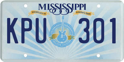 MS license plate KPU301