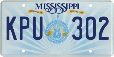 MS license plate KPU302