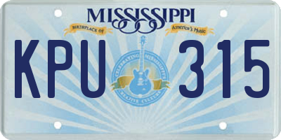 MS license plate KPU315