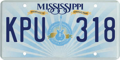 MS license plate KPU318