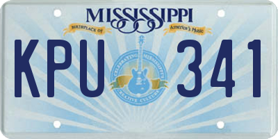 MS license plate KPU341
