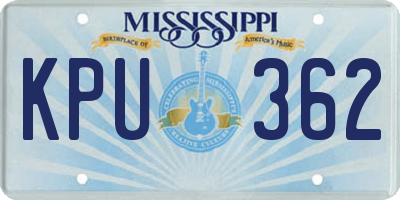 MS license plate KPU362