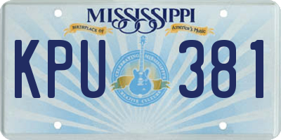 MS license plate KPU381