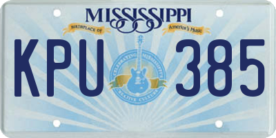 MS license plate KPU385