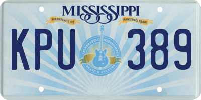 MS license plate KPU389