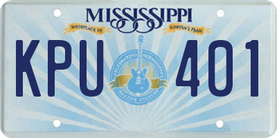 MS license plate KPU401