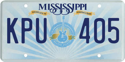 MS license plate KPU405