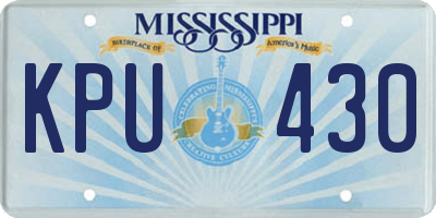MS license plate KPU430