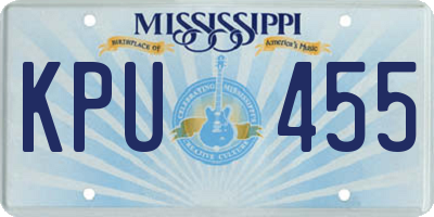 MS license plate KPU455
