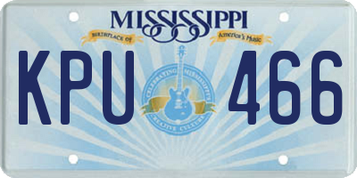 MS license plate KPU466