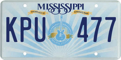 MS license plate KPU477