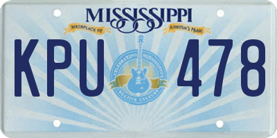MS license plate KPU478