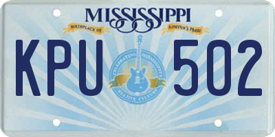 MS license plate KPU502