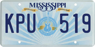 MS license plate KPU519